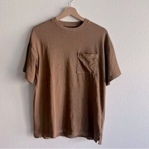 Madewell Garment Dyed Boyfriend Oversized Pocket Tee in Honey Size XS
